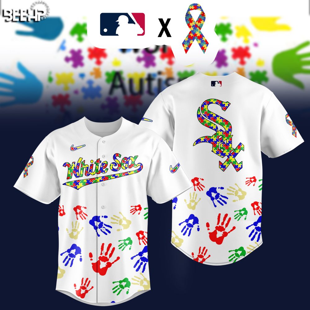 Gohipanda - White Sox Autism Awareness Jersey - Limited Edition Mlb Handprint Design