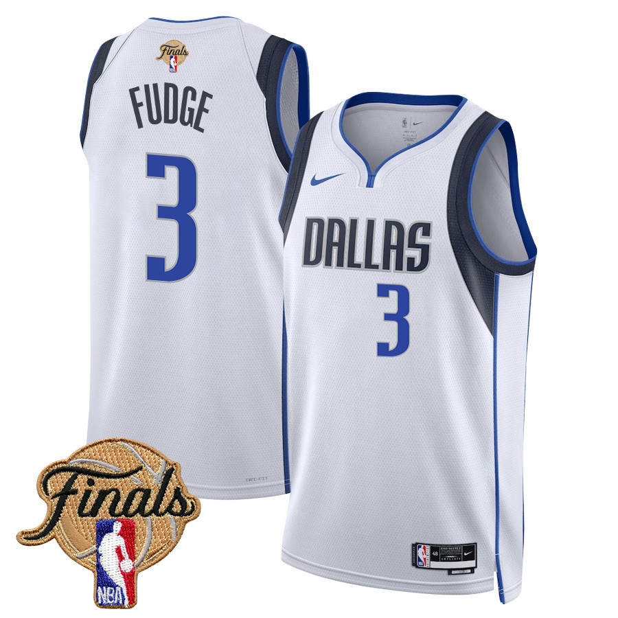 Alex Fudge 3 Dallas Mavericks 2024 Finals Patch Swingman Jersey Association Edition White - Gohipanda