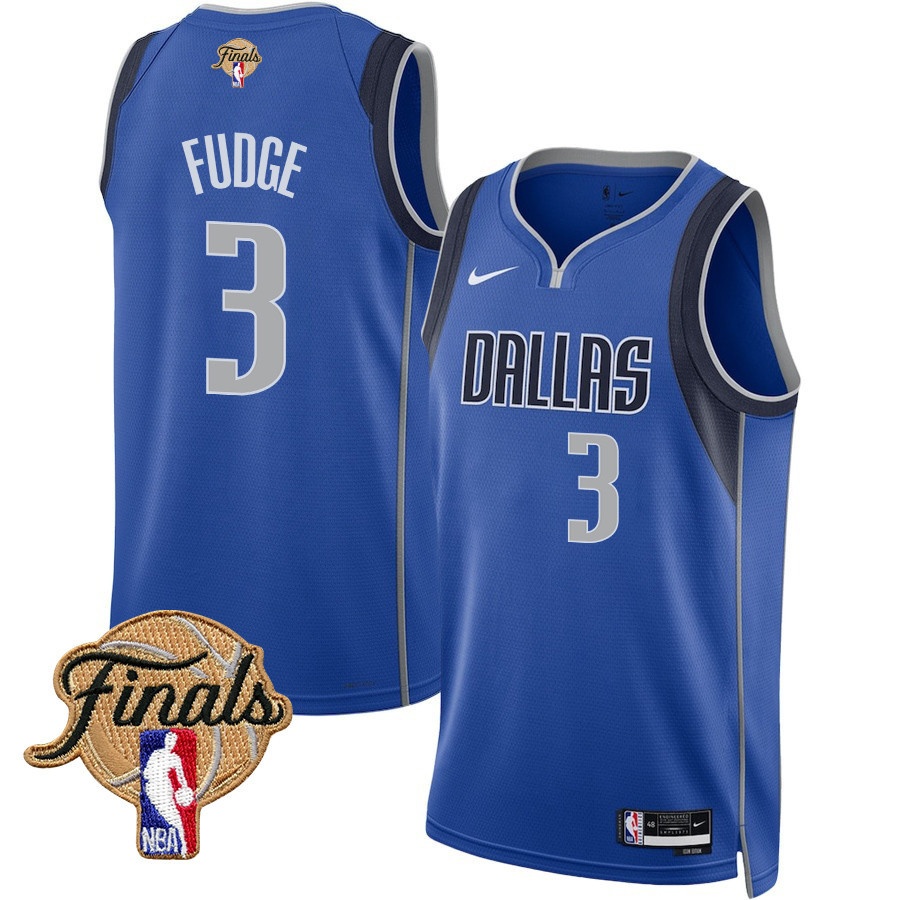 Alex Fudge 3 Dallas Mavericks 2024 Finals Patch Swingman Jersey Icon Edition Blue - Gohipanda