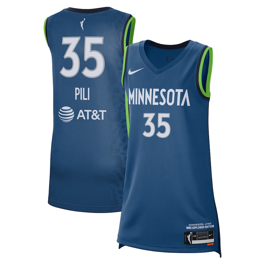 Alissa Pili 35 Minnesota Lynx 2024 WNBA Draft Explorer Edition Victory Player Jersey Unisex Blue - Gohipanda