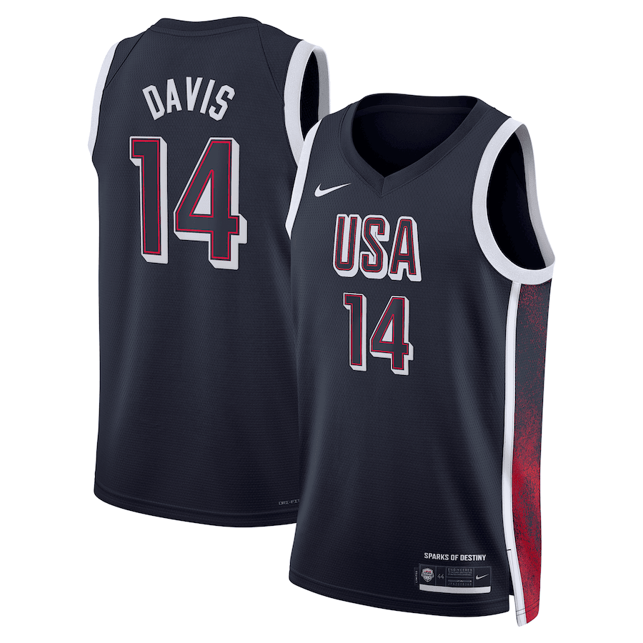 Anthony Davis 14 USA Basketball 2024 Swingman Jersey Navy Multicolor Unisex Adult - Gohipanda