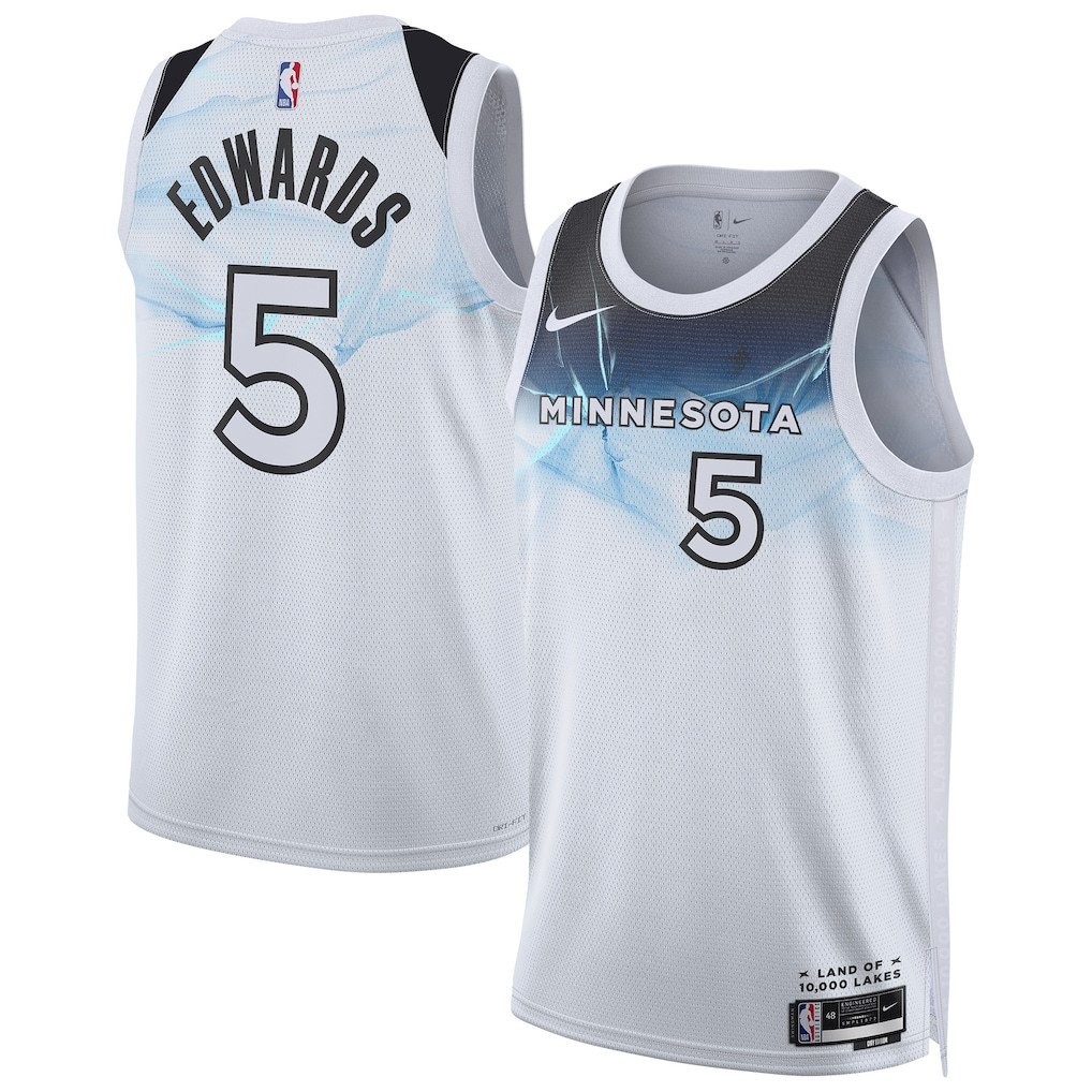 Anthony Edwards 5 Minnesota Timberwolves Unisex 2024/25 Swingman Jersey City Edition White - Gohipanda