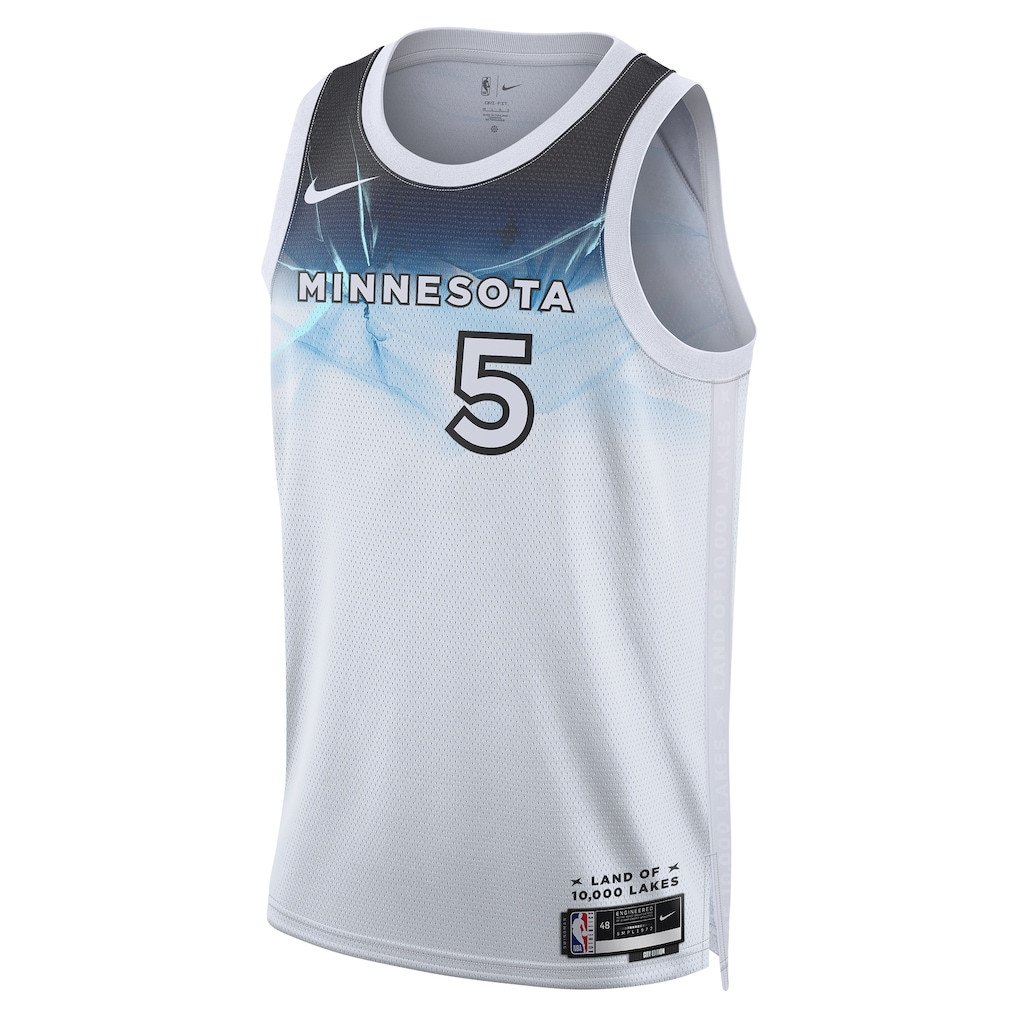 Anthony Edwards 5 Minnesota Timberwolves Unisex 2024/25 Swingman Jersey City Edition White - Gohipanda - Image 2