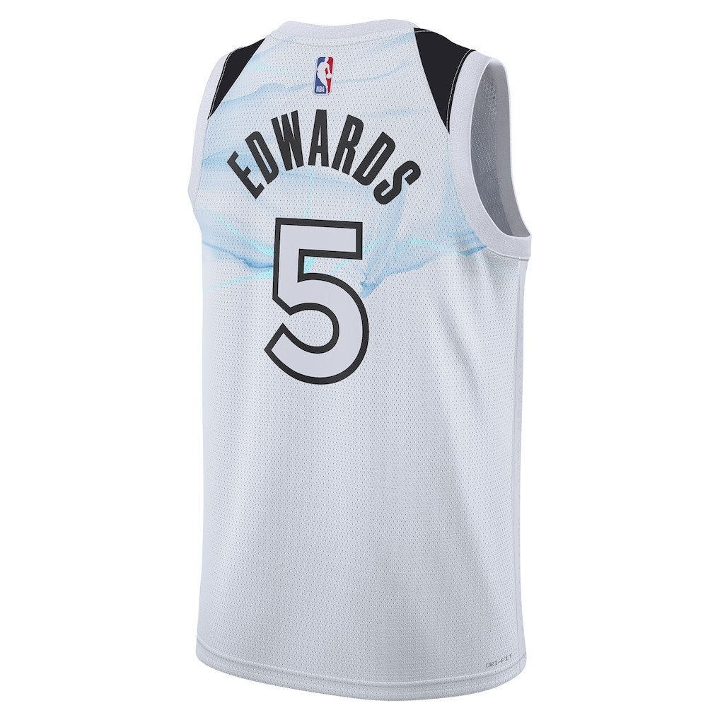 Anthony Edwards 5 Minnesota Timberwolves Unisex 2024/25 Swingman Jersey City Edition White - Gohipanda - Image 3
