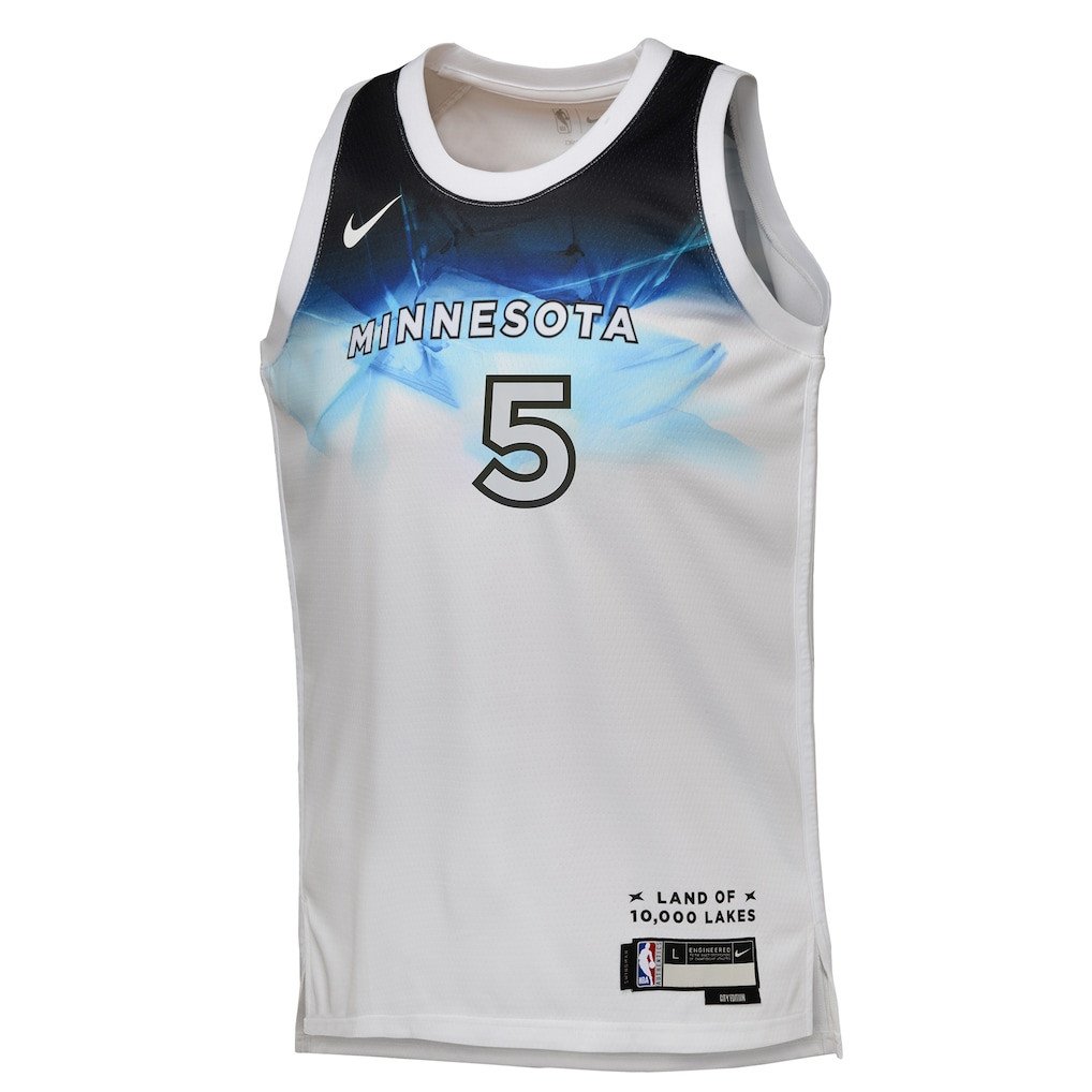 Anthony Edwards 5 Minnesota Timberwolves City Edition Swingman Jersey White - Gohipanda - Image 2