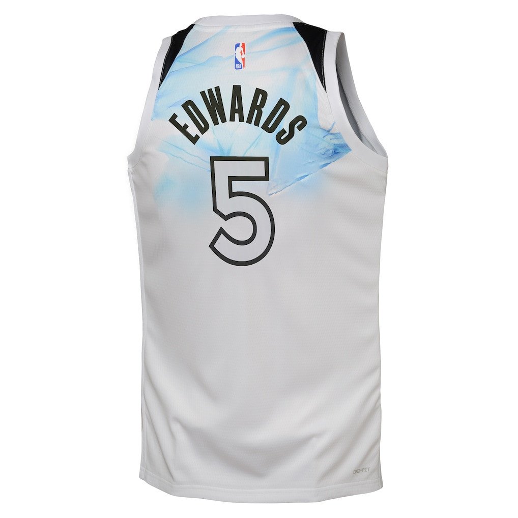 Anthony Edwards 5 Minnesota Timberwolves City Edition Swingman Jersey White - Gohipanda - Image 3