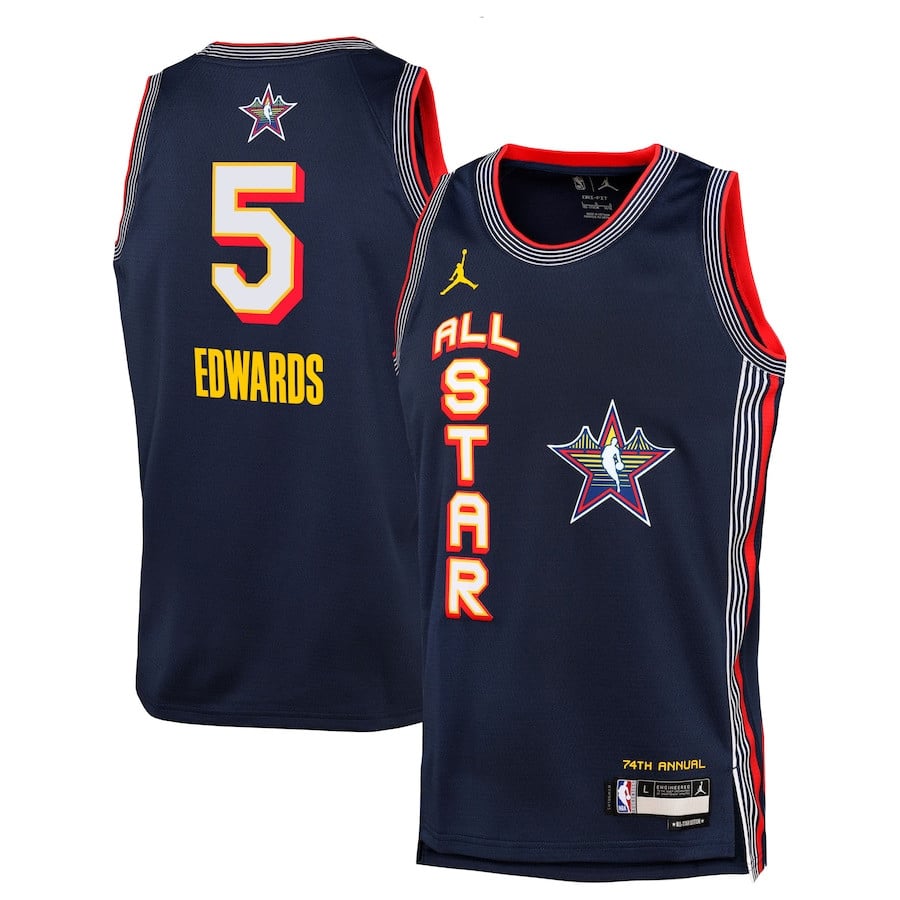 Anthony Edwards 5 NBA All Star Swingman Team Jersey Navy - Gohipanda
