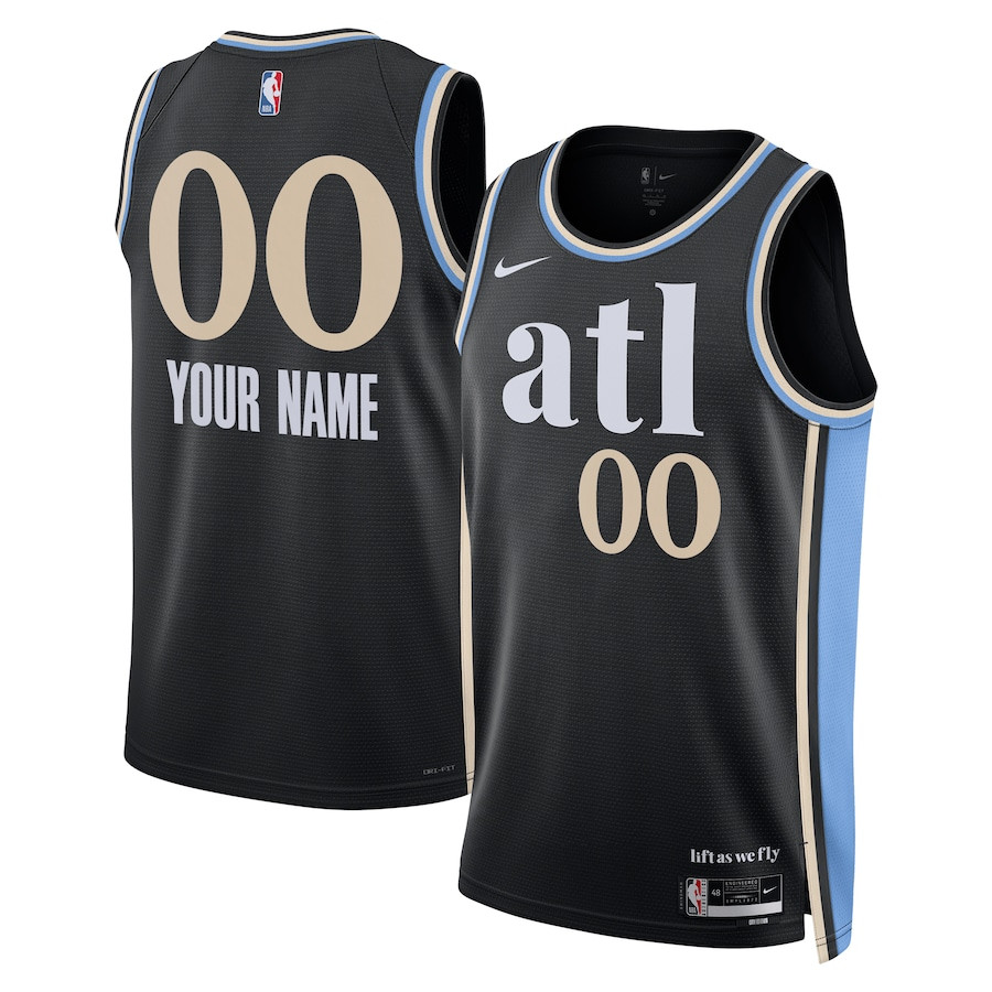 Atlanta Hawks 2023/24 Swingman Jersey Customized City Edition Black Unisex - Gohipanda