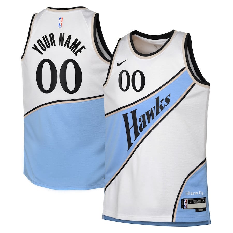 Atlanta Hawks 2024/25 Swingman Custom Jersey City Edition White - Gohipanda
