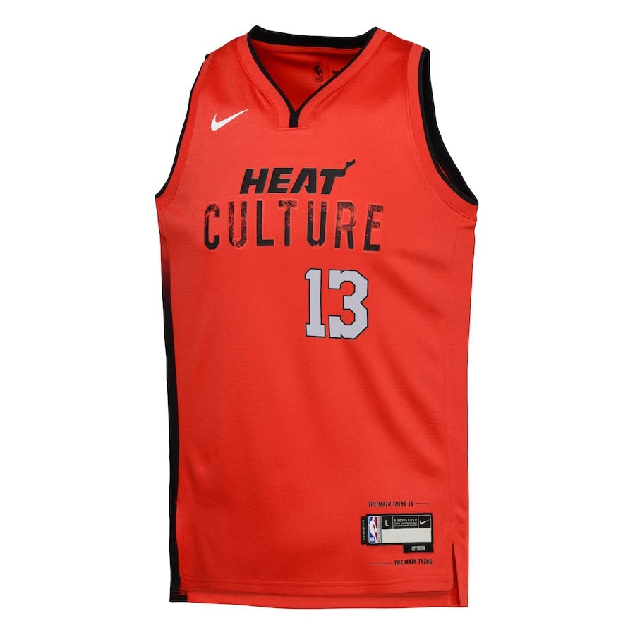 Bam Adebayo 13 Miami Heat 2024/25 Swingman Jersey City Edition Red - Gohipanda - Image 2