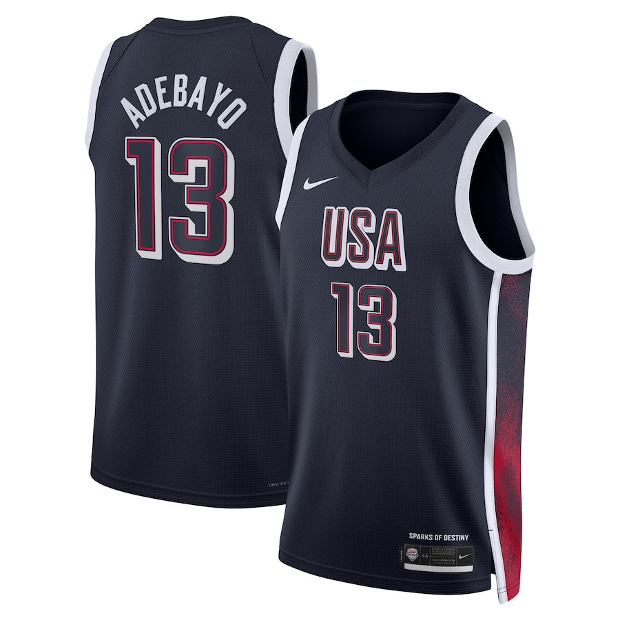 Bam Adebayo 13 USA Basketball 2024 Swingman Player Jersey Navy Unisex Adult - Gohipanda
