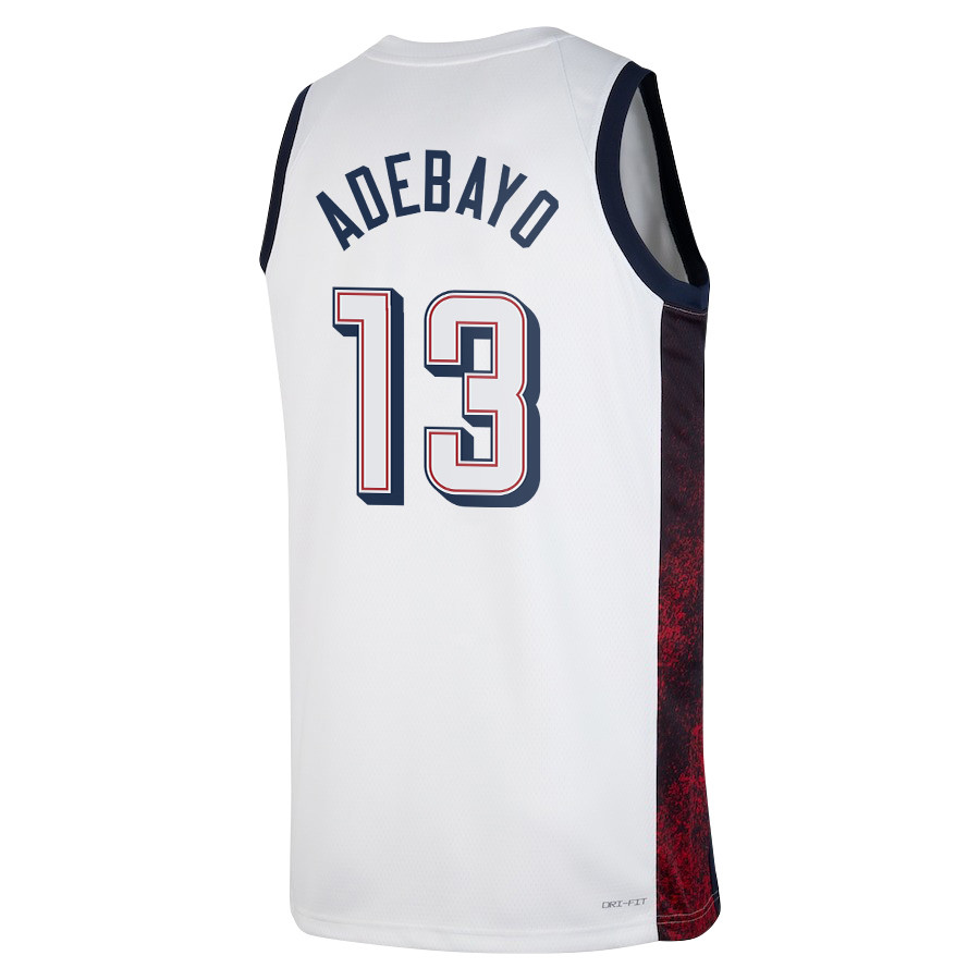 Bam Adebayo 13 USA Basketball 2024 Swingman Player Jersey White Unisex Adult - Gohipanda - Image 2