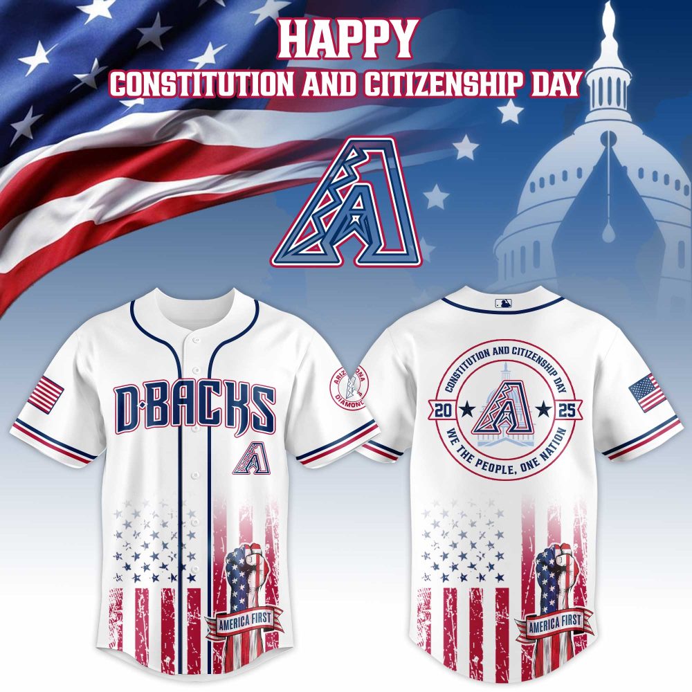 Gohipanda - Arizona Diamondbacks Mlb X Usa Happy Constitution And Citizenship Day Baseball Jersey