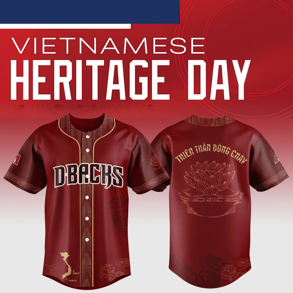 Gohipanda - Arizona Diamondbacks Mlb X Vietnamese Heritage Night Baseball Jersey
