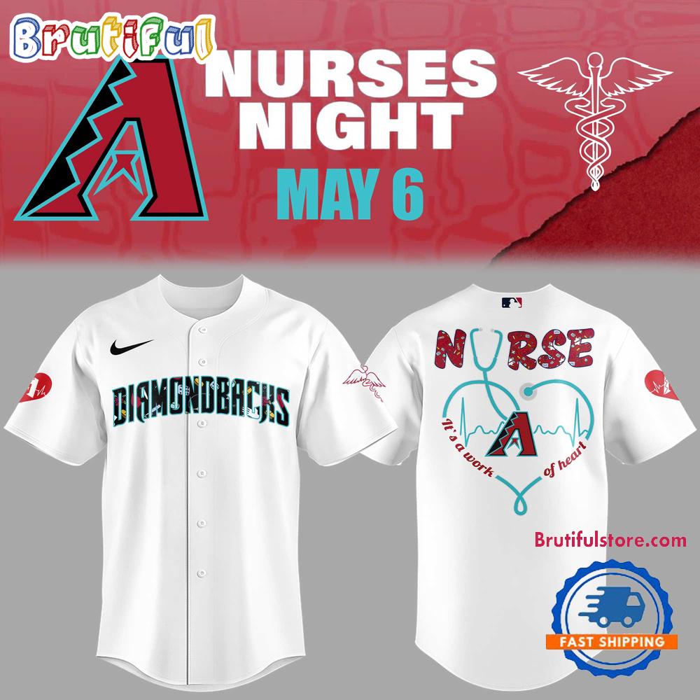 Gohipanda - Arizona Diamondbacks Nurses Night White Baseball Jersey