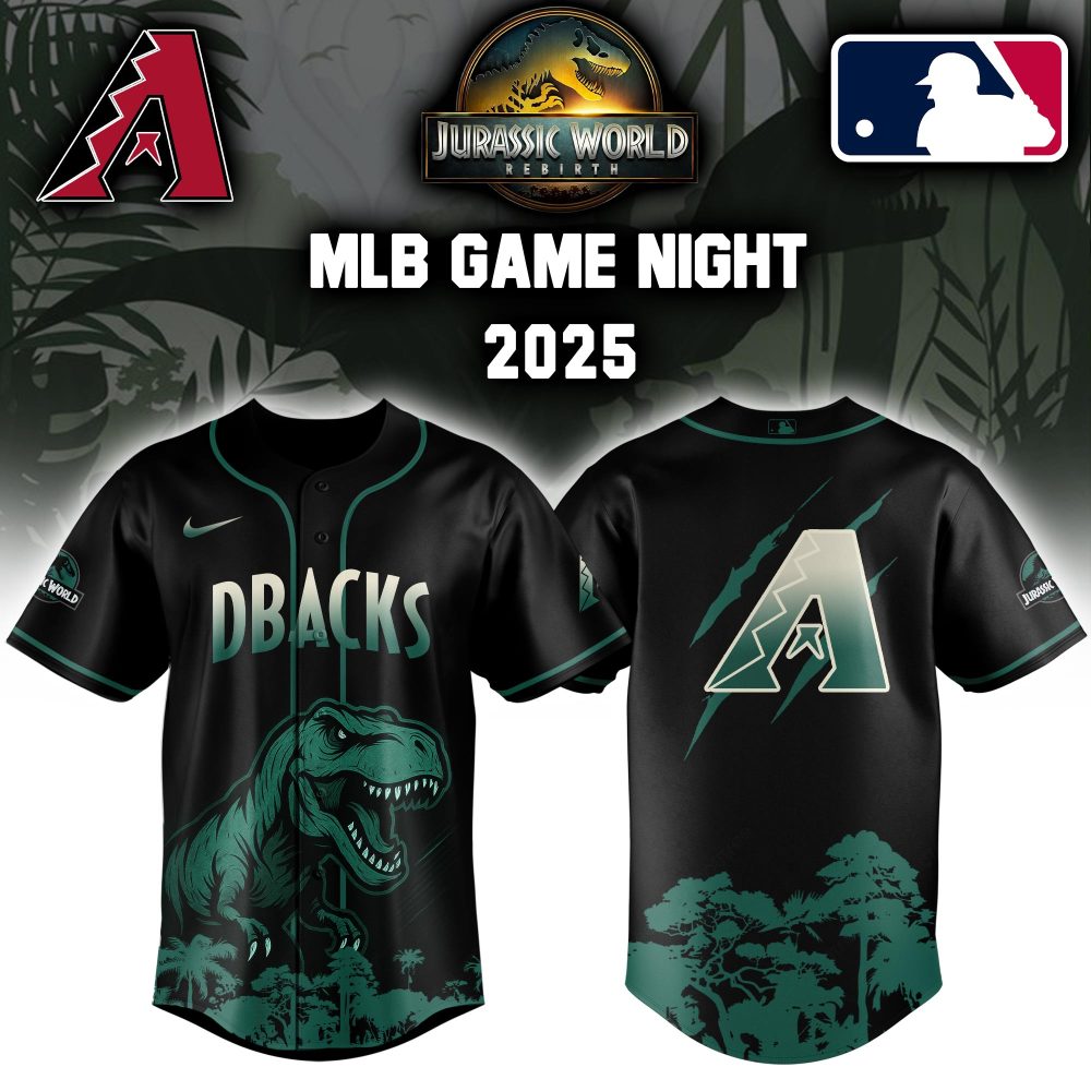 Gohipanda - Arizona Diamondbacks X Mlb Jurassic World Baseball Jersey