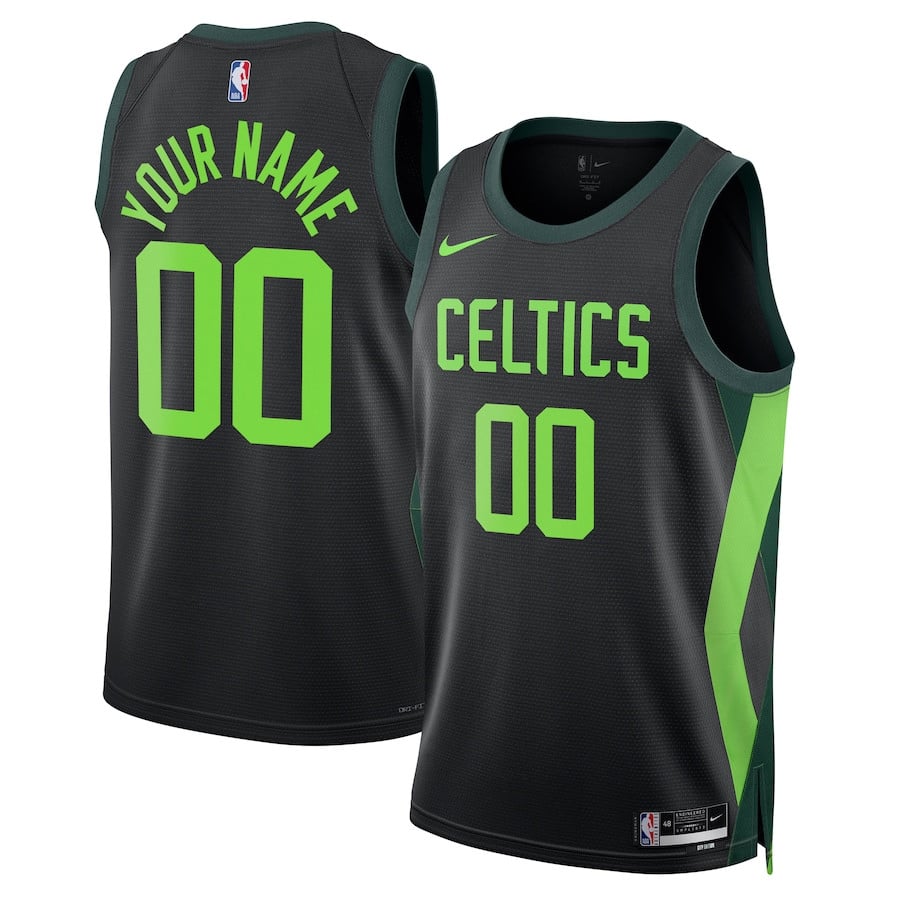 Boston Celtics Unisex 2024/25 Custom Swingman Jersey City Edition Black Multicolor - Gohipanda