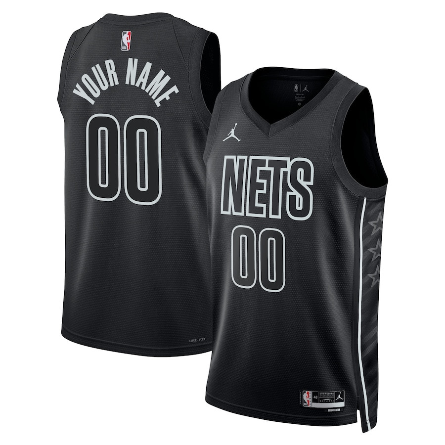 Brooklyn Nets 2023/24 Statement Swingman Custom Men Jersey Black - Gohipanda