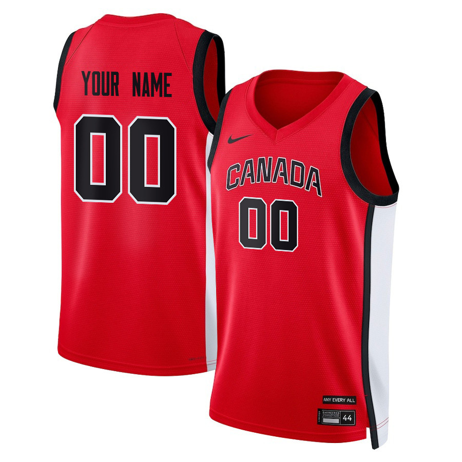 Canada Basketball Unisex 2024 Swingman Player Custom Jersey Red Multicolor - Gohipanda