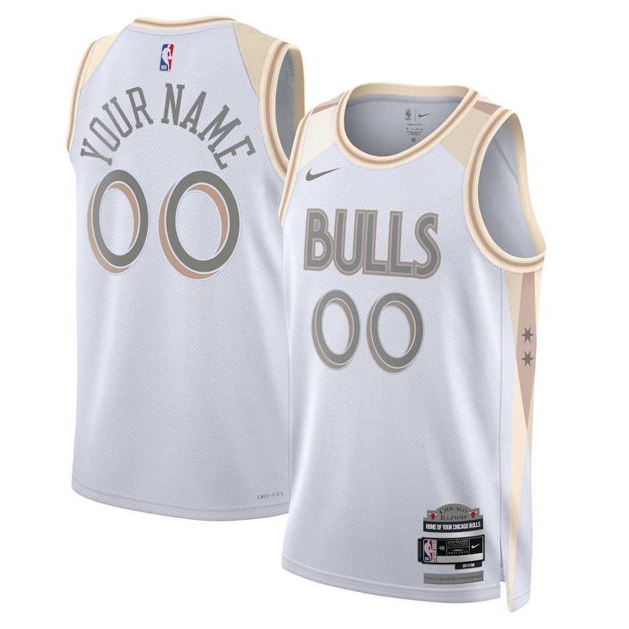 Chicago Bulls Unisex 2024/25 Custom Swingman Jersey City Edition White - Gohipanda