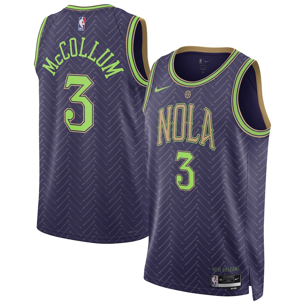 CJ McCollum New Orleans Pelicans Unisex 2024/25 City Edition Swingman Jersey Purple - Gohipanda
