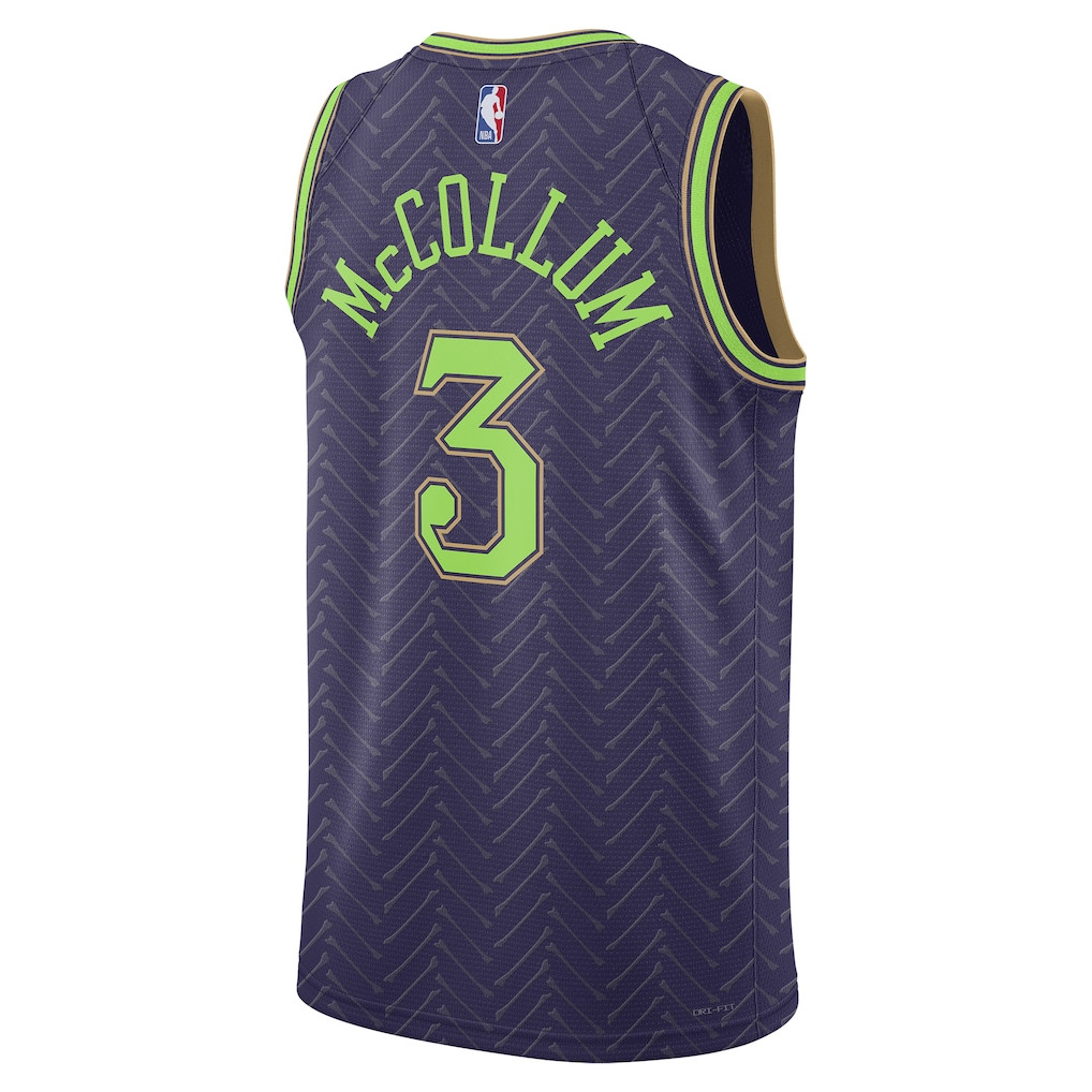 CJ McCollum New Orleans Pelicans Unisex 2024/25 City Edition Swingman Jersey Purple - Gohipanda - Image 3