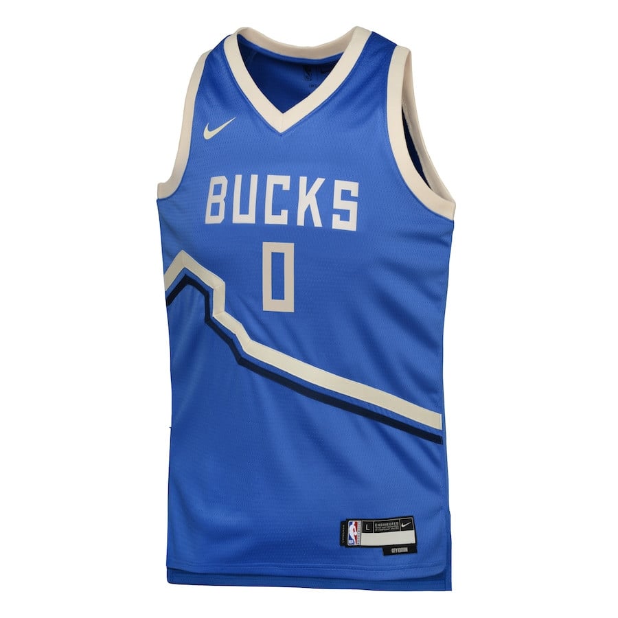 Damian Lillard 0 Milwaukee Bucks 2024/25 Swingman Player Jersey City Edition Royal - Gohipanda - Image 2