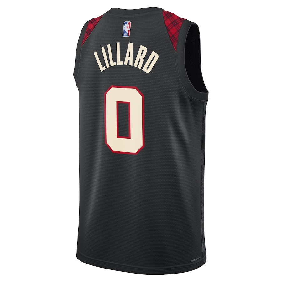 Damian Lillard 0 Portland Trail Blazers 2023/24 Swingman Jersey City Edition Unisex Black - Gohipanda - Image 3