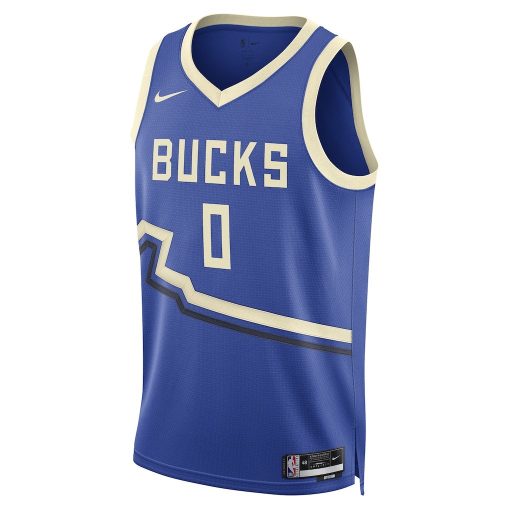 Damian Lillard Milwaukee Bucks Unisex 2024/25 City Edition Swingman Jersey Royal Multicolor - Gohipanda - Image 2