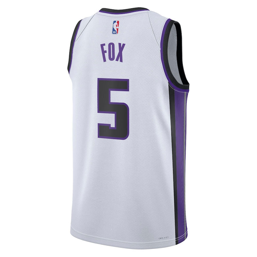 De'Aaron Fox 5 Sacramento Kings Unisex Swingman Jersey Association Edition White - Gohipanda - Image 3
