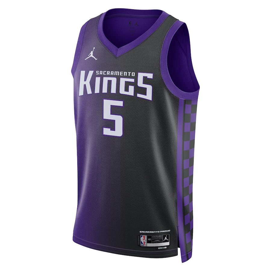 De'Aaron Fox 5 Sacramento Kings Unisex Swingman Jersey Statement Edition Purple Black - Gohipanda - Image 2