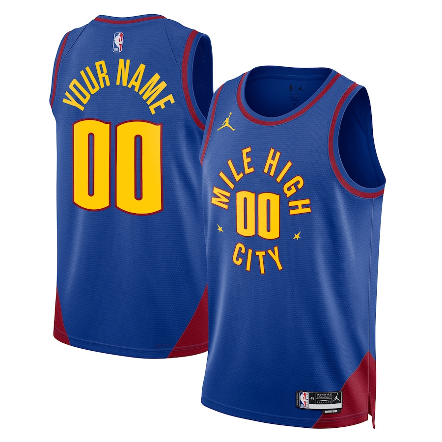 Denver Nuggets 2023/24 Statement Swingman Custom Men Jersey Royal Multicolor - Gohipanda