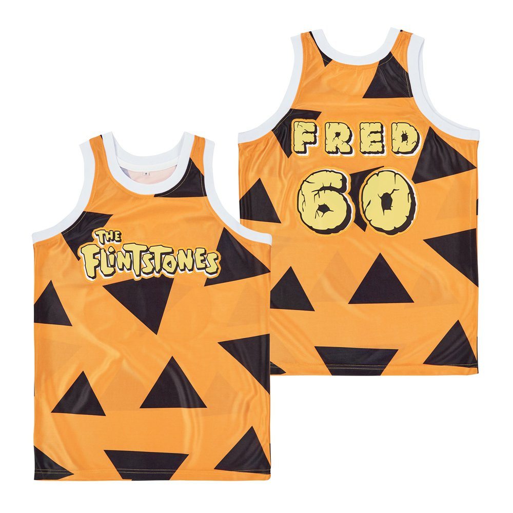 Fred 60 The Flintstones Swingman Jersey Yellow Black Unisex Adult Sizes - Gohipanda