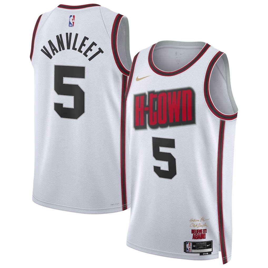 Fred VanVleet 5 Houston Rockets Unisex 2024/25 City Edition Swingman Jersey - White - Gohipanda