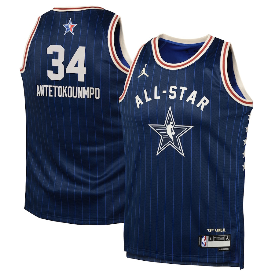 Giannis Antetokounmpo 34 2024 NBA All-Star Game Swingman Jersey - Navy - Gohipanda