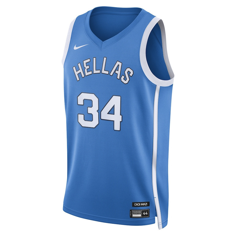 Giannis Antetokounmpo 34 Greece Basketball 2024 Olympics Unisex Jersey Blue Multicolor - Gohipanda - Image 2