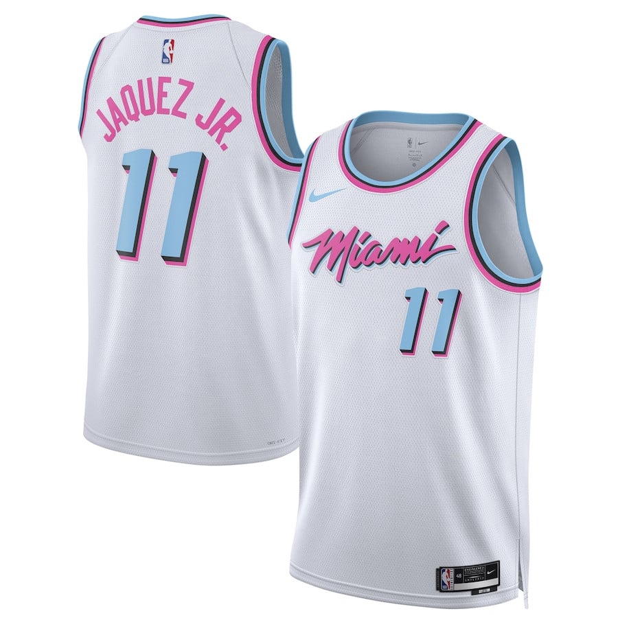 Jaime Jaquez Jr. 11 Miami Heat Unisex 2024/25 Swingman Player Jersey City Edition White - Gohipanda