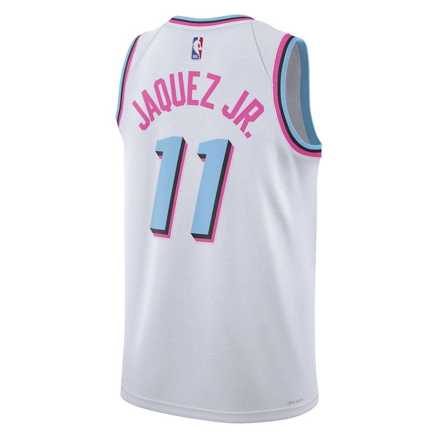Jaime Jaquez Jr. 11 Miami Heat Unisex 2024/25 Swingman Player Jersey City Edition White - Gohipanda - Image 3