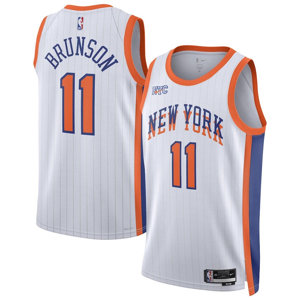 Jalen Brunson 11 New York Knicks Unisex 2024/25 City Edition Swingman Jersey - White - Gohipanda