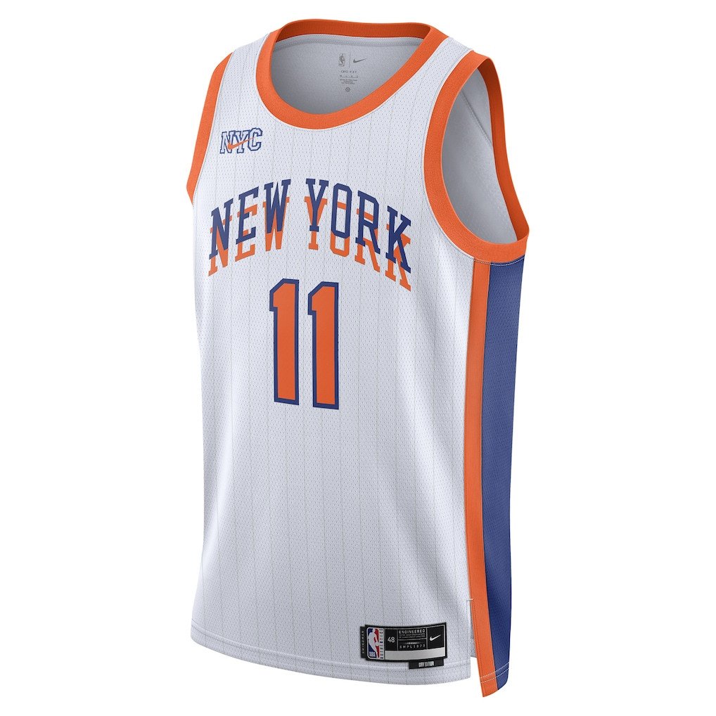 Jalen Brunson 11 New York Knicks Unisex 2024/25 City Edition Swingman Jersey - White - Gohipanda - Image 2