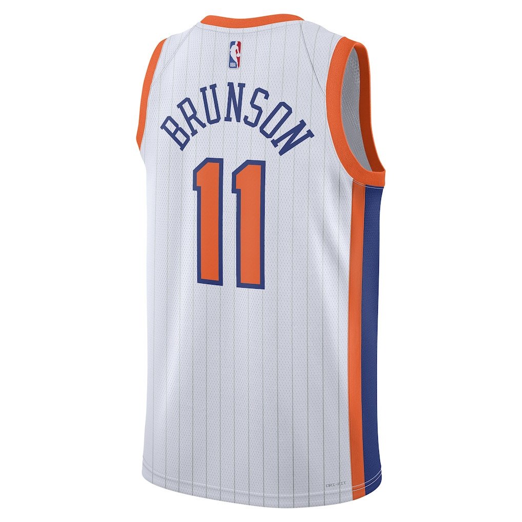 Jalen Brunson 11 New York Knicks Unisex 2024/25 City Edition Swingman Jersey - White - Gohipanda - Image 3