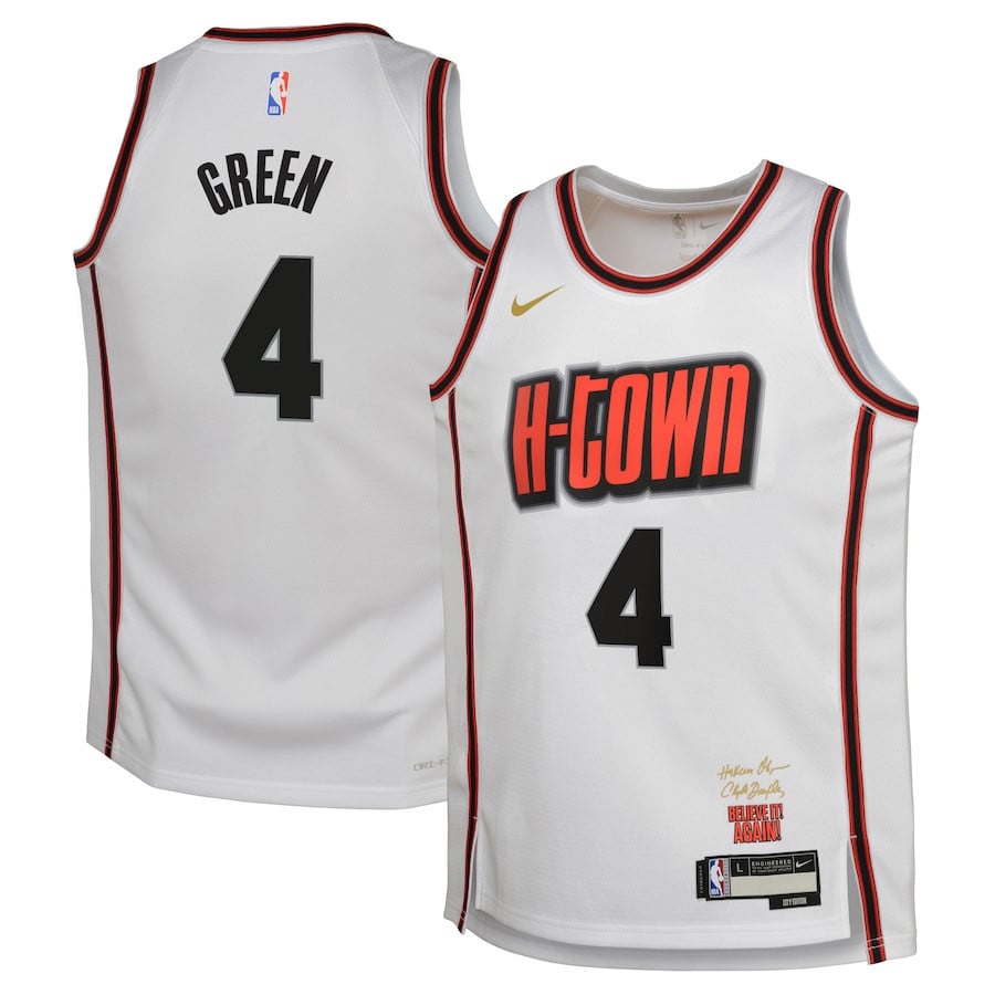 Jalen Green 4 Houston Rockets 2024/25 Swingman Jersey City Edition White - Gohipanda