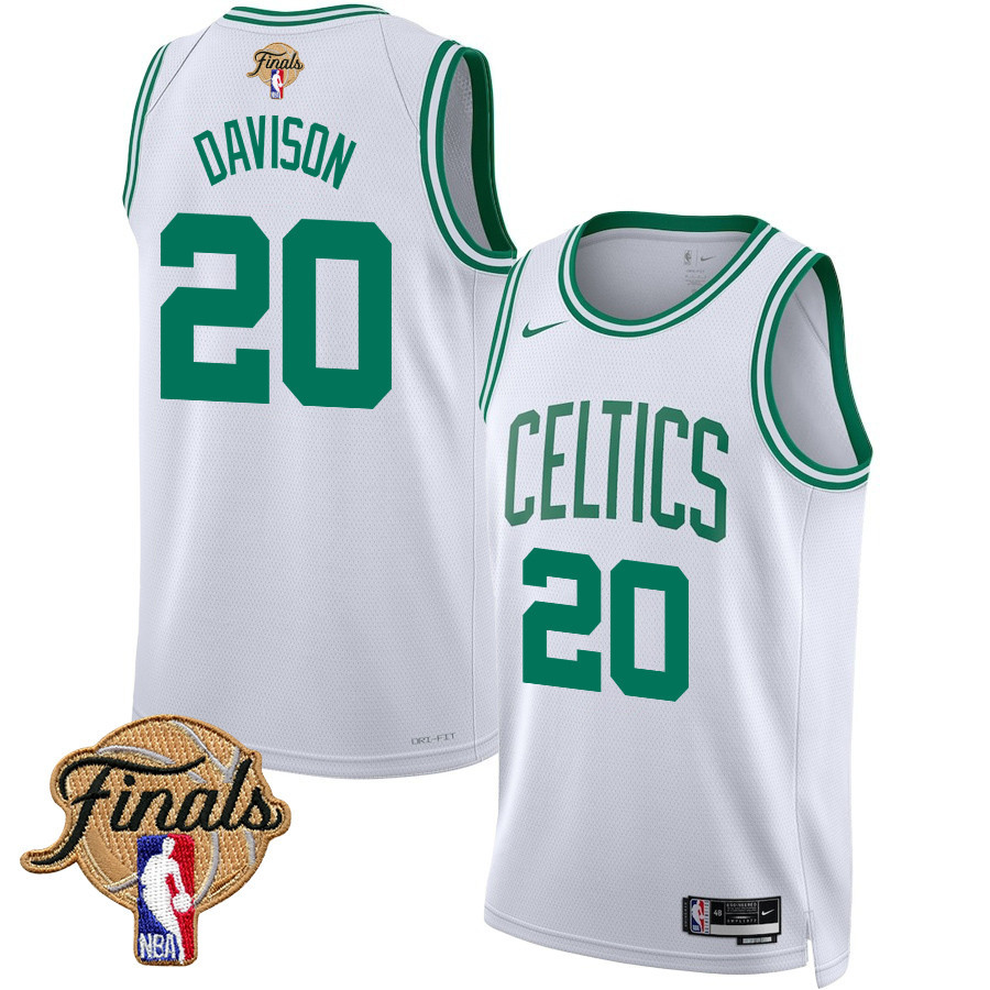 JD Davison 20 Boston Celtics 2024 Finals Patch Swingman Jersey Association Edition White - Gohipanda