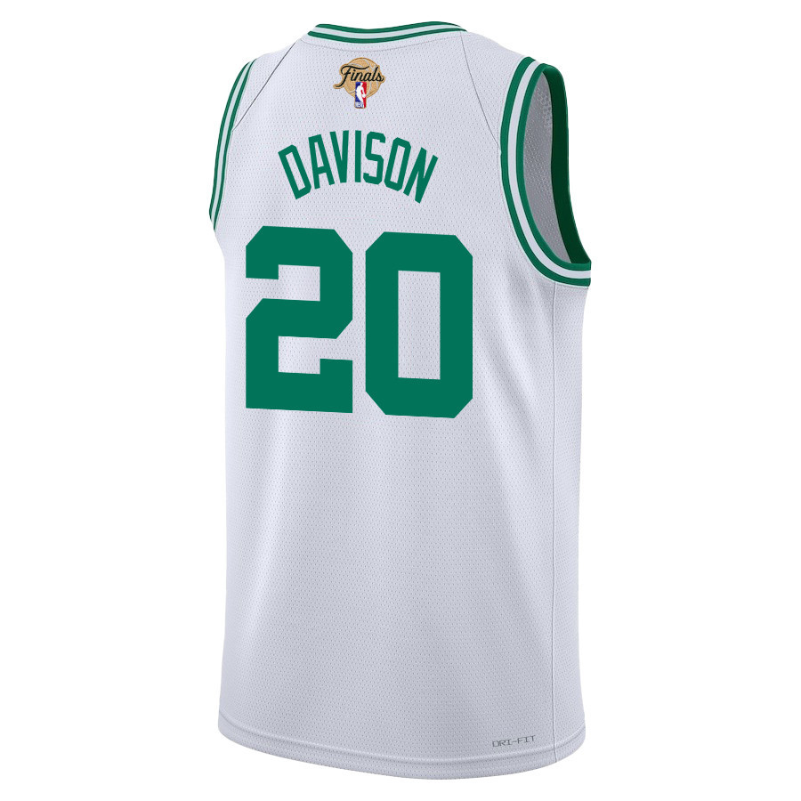 JD Davison 20 Boston Celtics 2024 Finals Patch Swingman Jersey Association Edition White - Gohipanda - Image 3