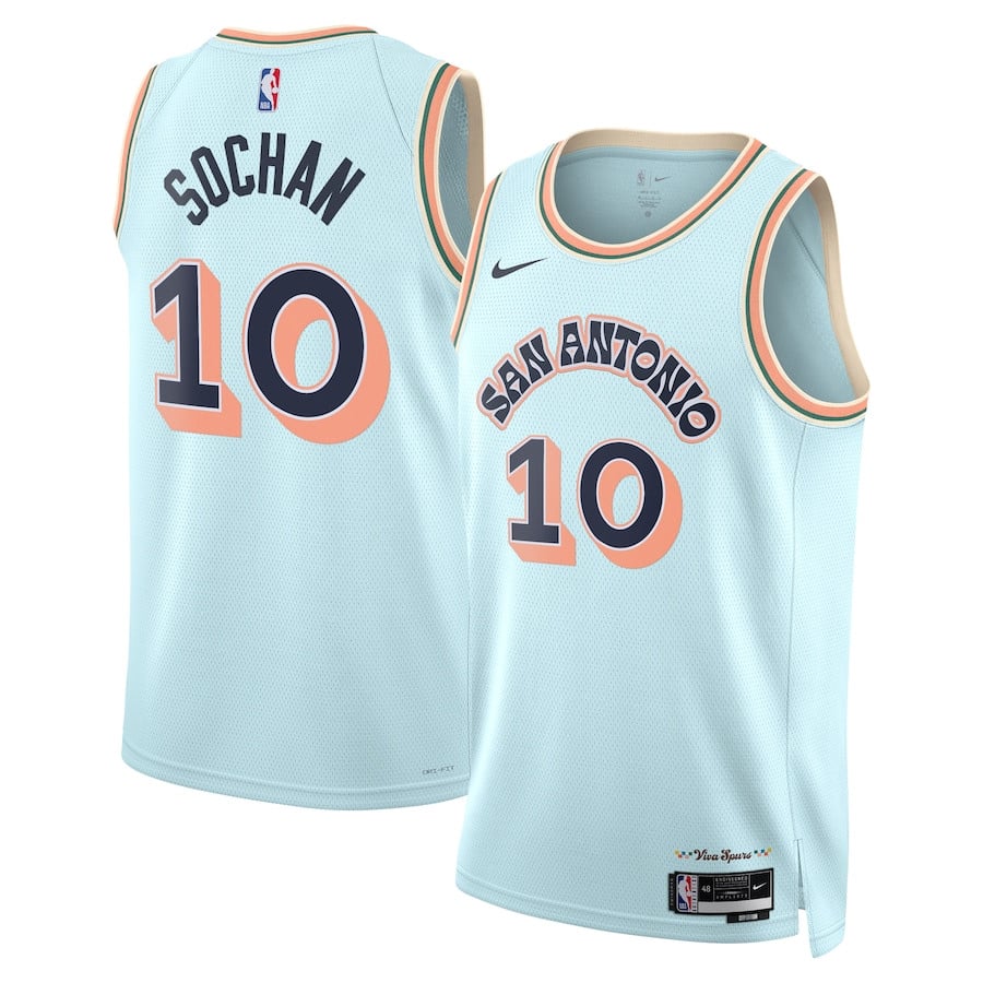 Jeremy Sochan 10 San Antonio Spurs Unisex 2024/25 Swingman City Edition Jersey - Light Blue - Gohipanda