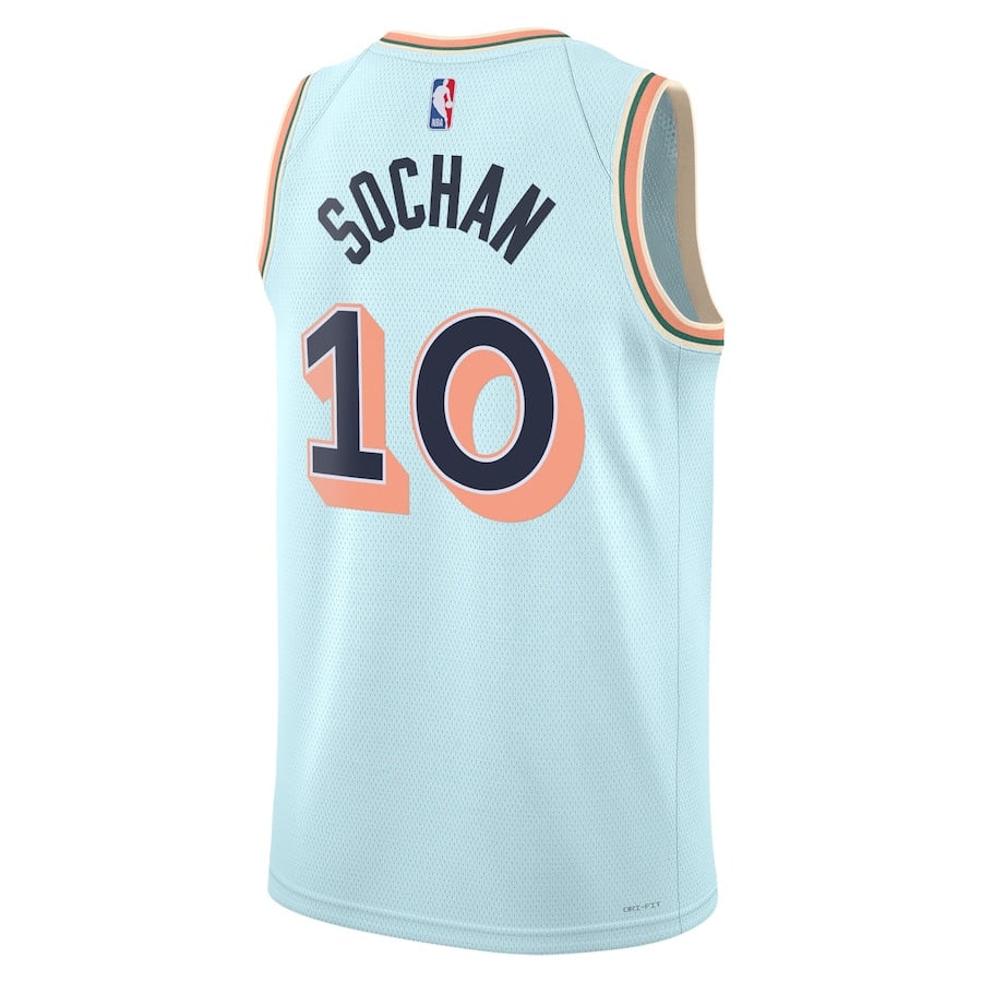 Jeremy Sochan 10 San Antonio Spurs Unisex 2024/25 Swingman City Edition Jersey - Light Blue - Gohipanda - Image 3