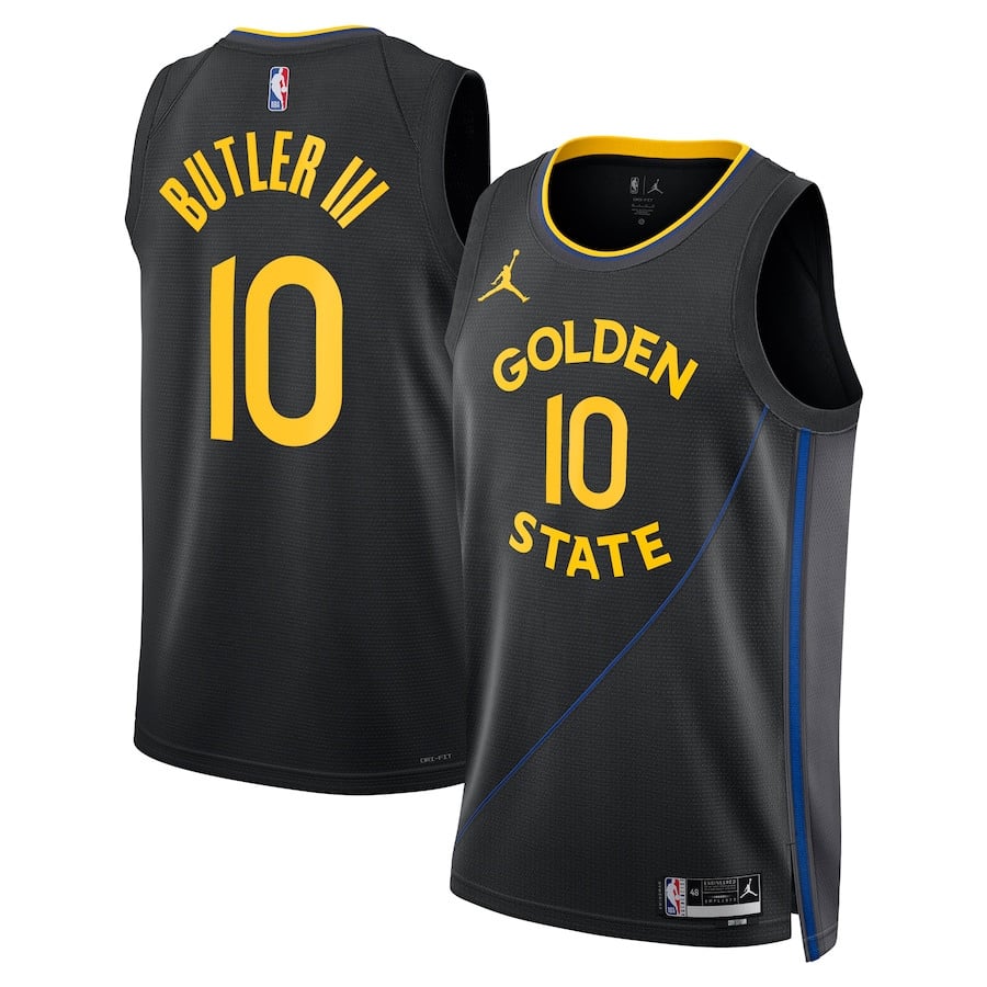 Jimmy Butler 10 Golden State Warriors Unisex Swingman Jersey Statement Edition Black - Gohipanda
