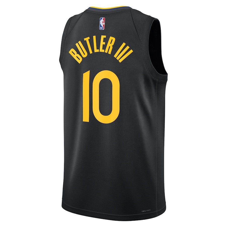 Jimmy Butler 10 Golden State Warriors Unisex Swingman Jersey Statement Edition Black - Gohipanda - Image 3