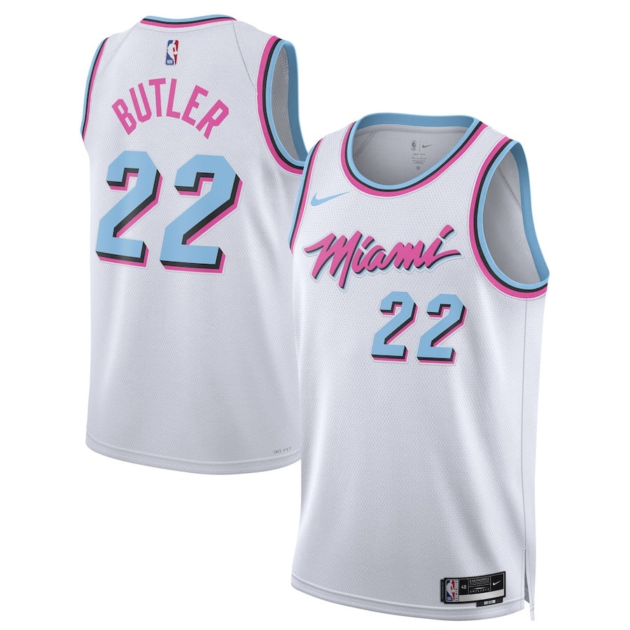 Jimmy Butler 22 Miami Heat Unisex 2024/25 Swingman Player Jersey City Edition White - Gohipanda