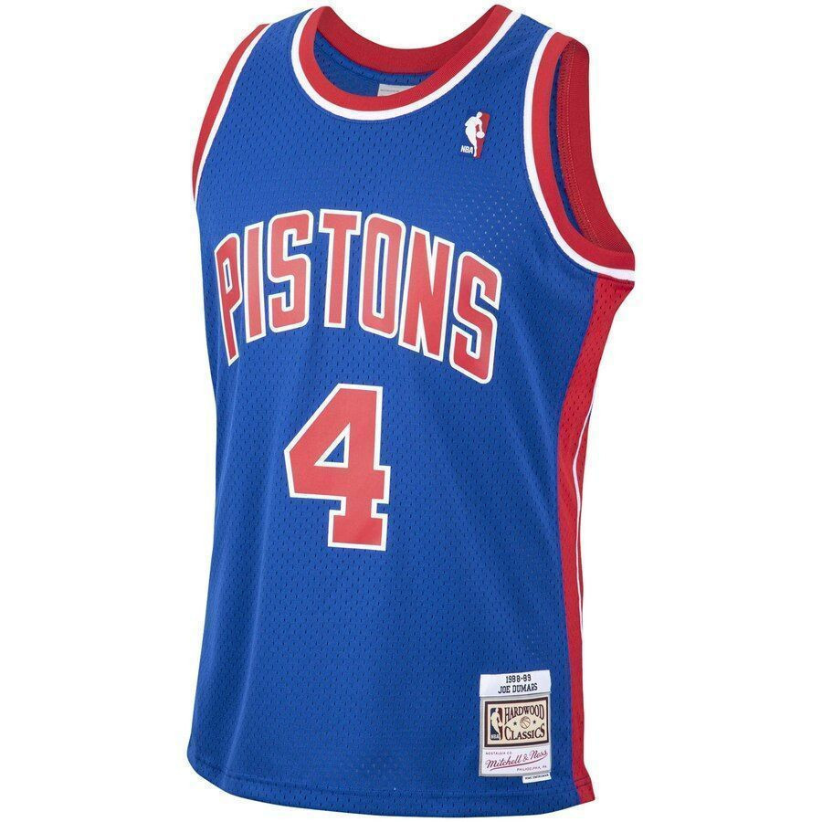 Joe Dumars Detroit Pistons Mitchell & Ness 1988-89 Hardwood Classics Swingman Jersey Blue - Gohipanda - Image 2